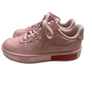 Nike Air Force 1 Fontanka Womens 9.5 Pink Perforated Lace-Up Sneakers
